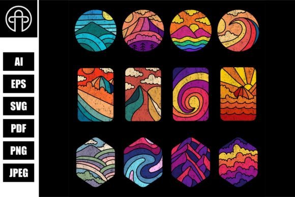 Abstract Landscape Retro 80 Style Review