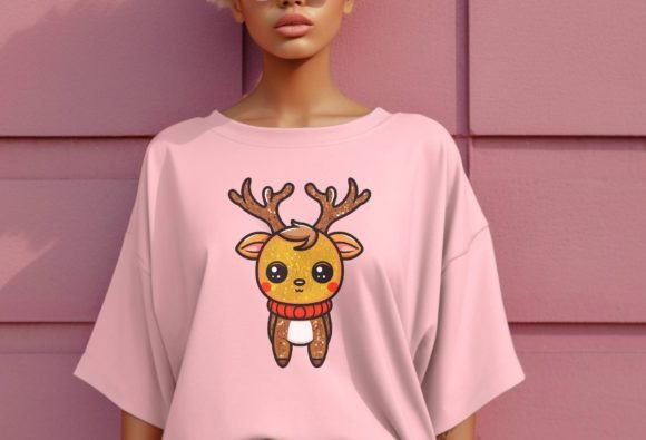 Glitter Reindeer Png Retro Christmas Png Review