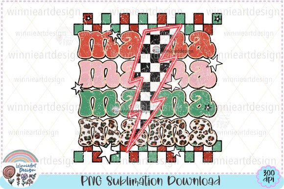 Merry Mama Stacked Retro Christmas PNG Review