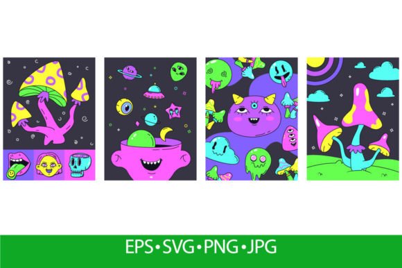 Psychedelic Neon Hippie Retro Stickers Embroidery Review