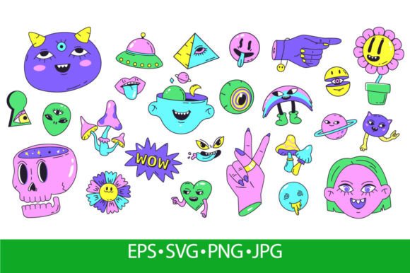 Psychedelic Neon Retro Stickers, Crazy: A Designer’s Review