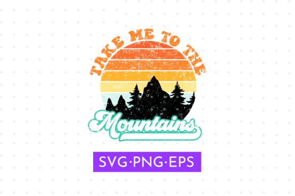 Retro Mountain Shirt Design Retro Sunset