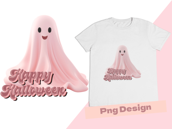 Retro Pink Halloween Ghost Art Review