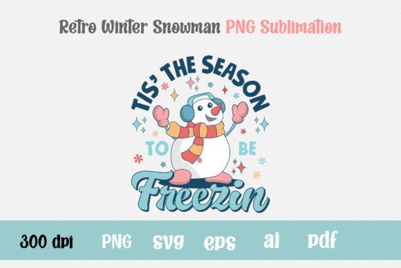 Retro Winter Snowman PNG Sublimation Review