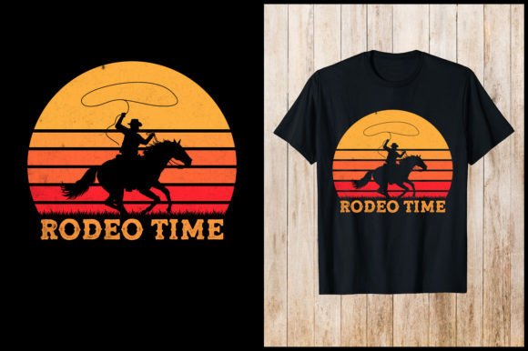 Rodeo Time Vintage Retro Cowboy T-Shirt