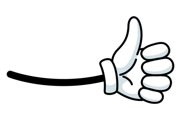 Thumb Up Comic Hand Gesture. Retro Carto