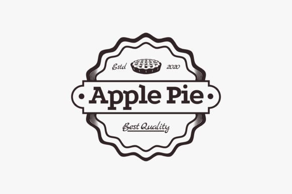 Vintage Retro Emblem Apple Pie Logo